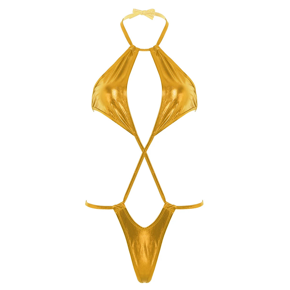 1 piece Metallic Trikini