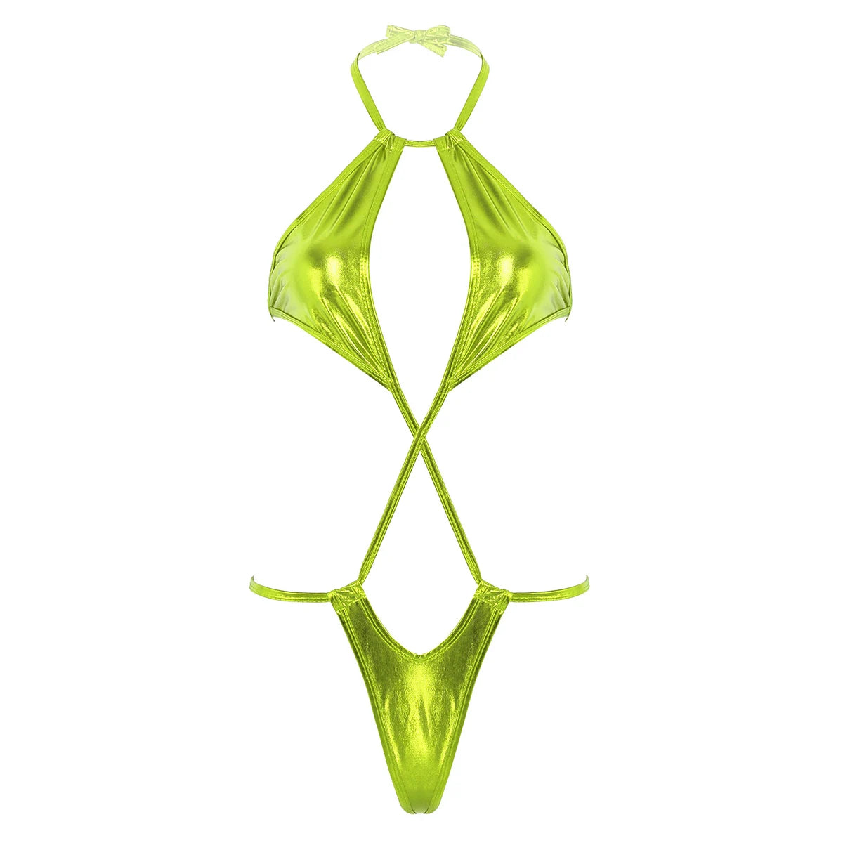 1 piece Metallic Trikini