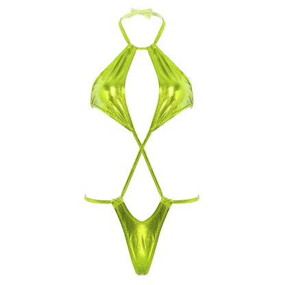 1 piece Metallic Trikini