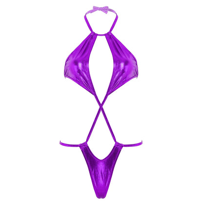 1 piece Metallic Trikini