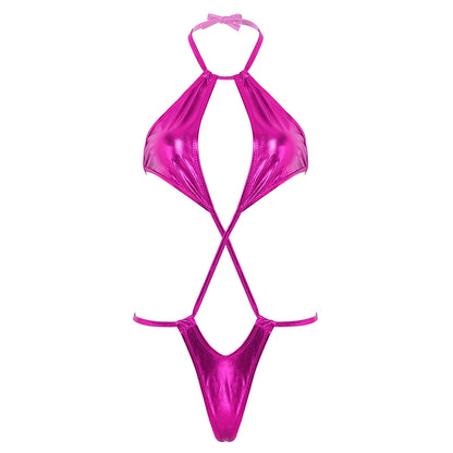 1 piece Metallic Trikini