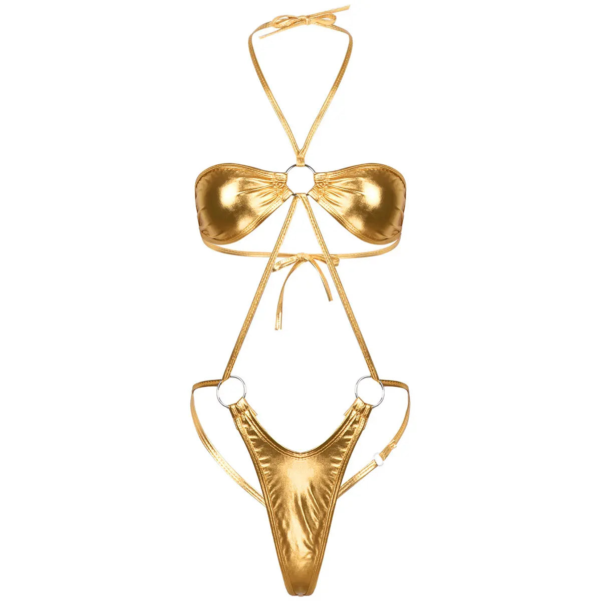 1 piece Metallic Trikini