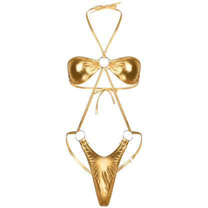 1 piece Metallic Trikini