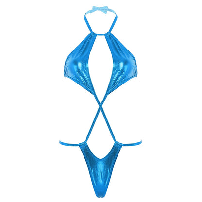 1 piece Metallic Trikini