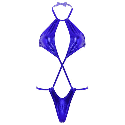 1 piece Metallic Trikini