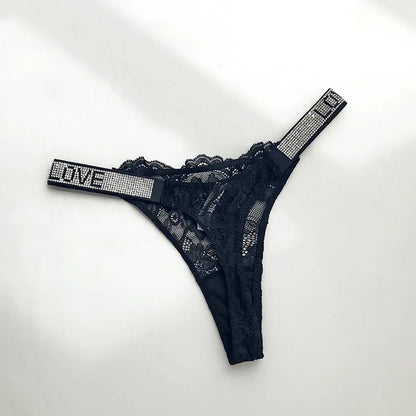 Rhinestone G string thong panties