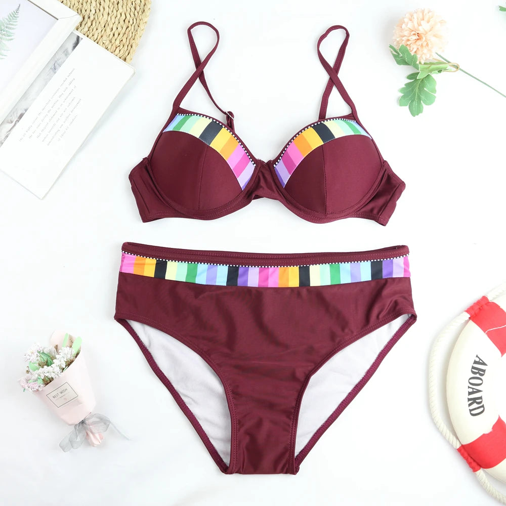 High Waist 2 piece Bikini Set