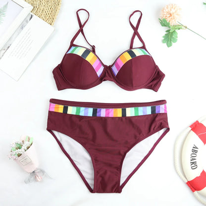 High Waist 2 piece Bikini Set
