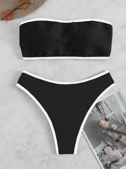 2 piece push-up bandeau top with matching thong