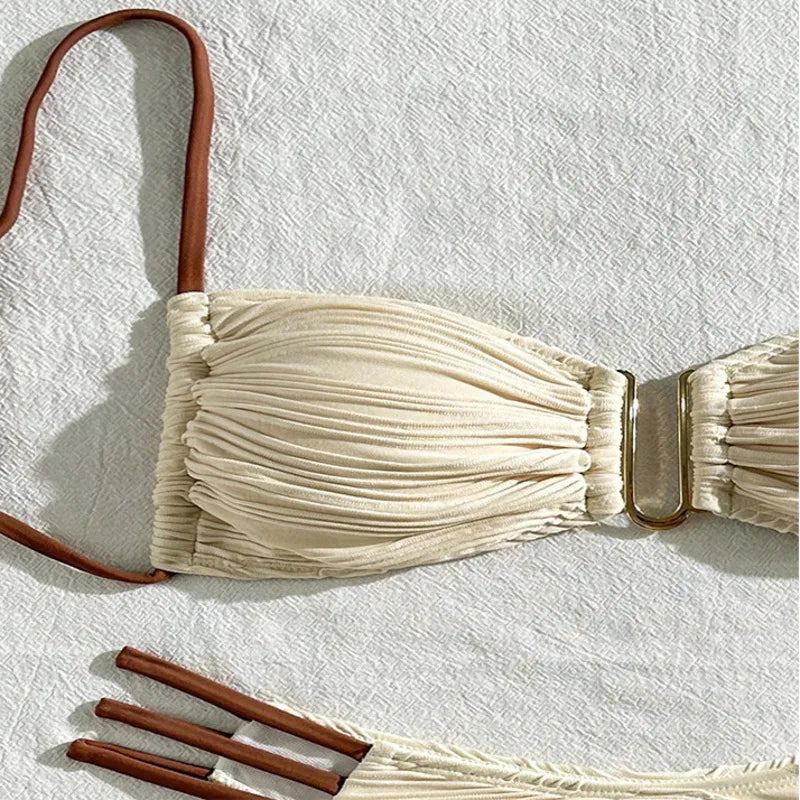 Ruched 2 piece bikini set