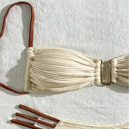 Ruched 2 piece bikini set