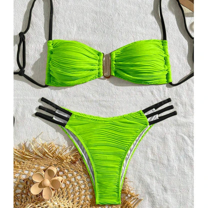 Ruched 2 piece bikini set