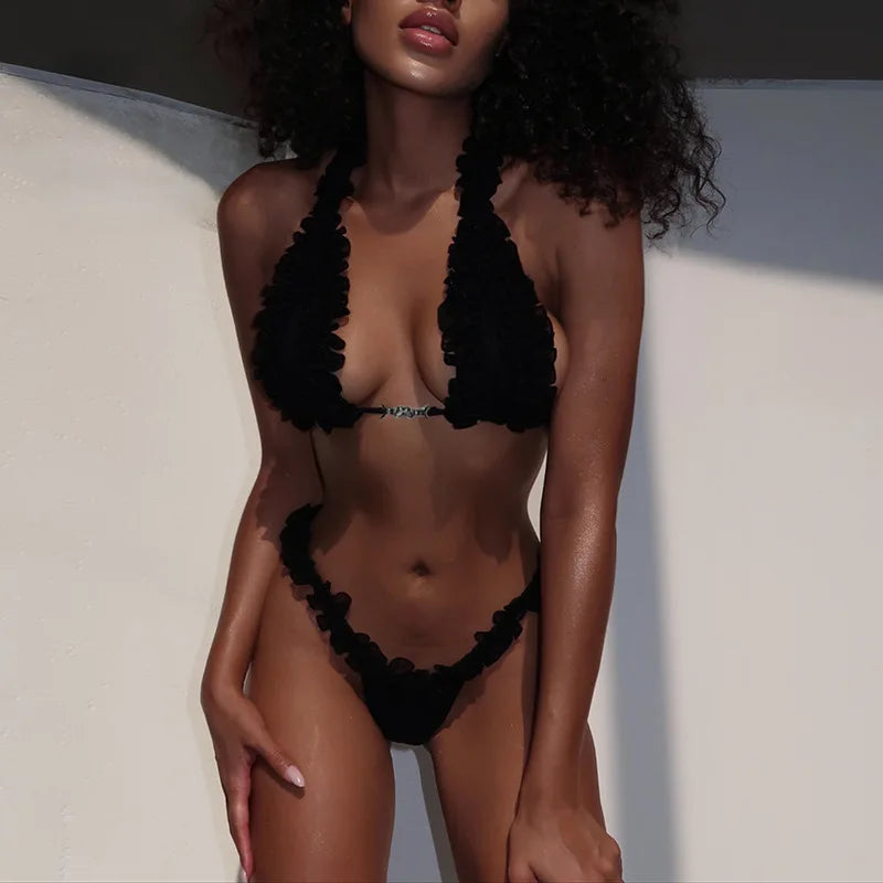 Ruffled 2 piece bikini