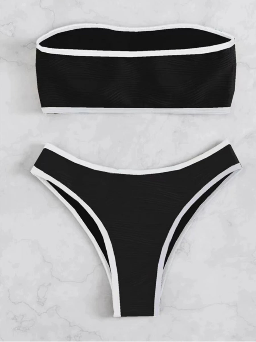 2 piece push-up bandeau top with matching thong