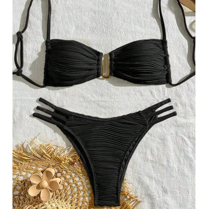 Ruched 2 piece bikini set