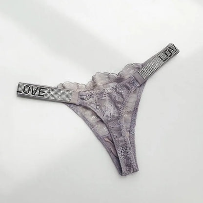 Rhinestone G string thong panties