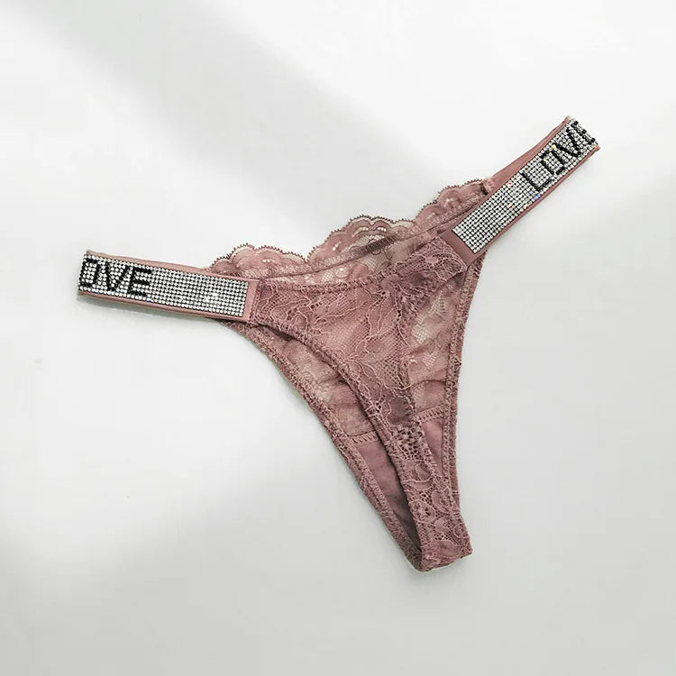 Rhinestone G string thong panties