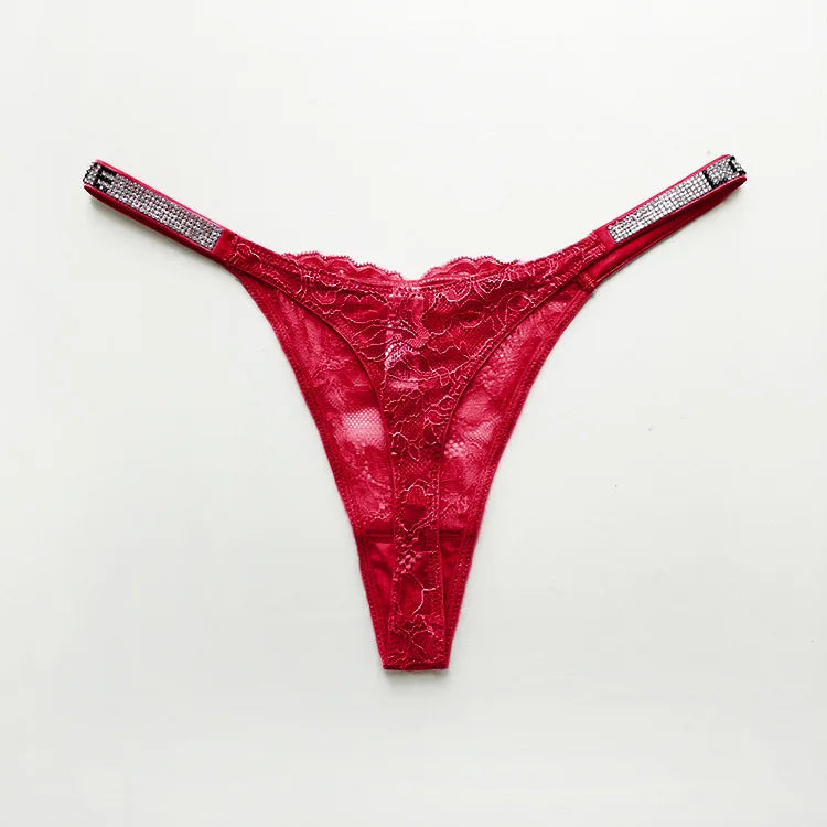 Rhinestone G string thong panties