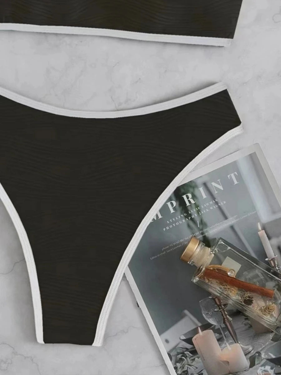 2 piece push-up bandeau top with matching thong