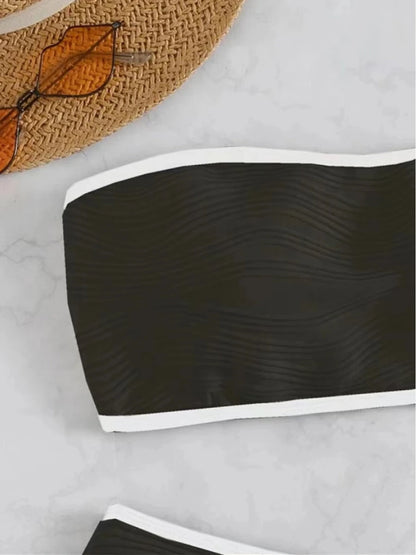 2 piece push-up bandeau top with matching thong