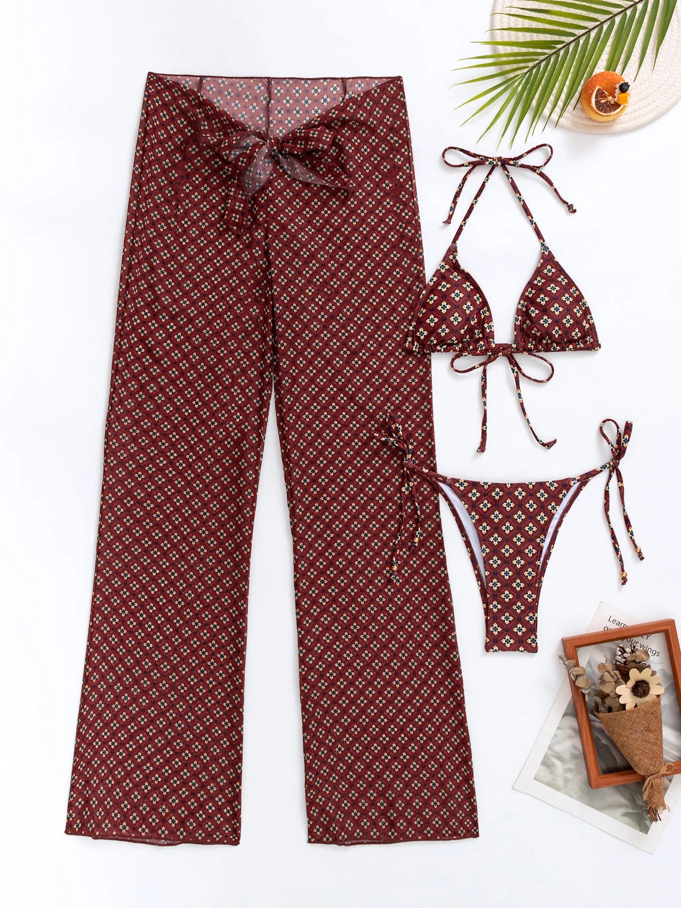 Sexy Women's 3 Piece Swimsuit with Cover Up