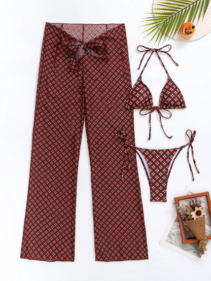 Sexy Women's 3 Piece Swimsuit with Cover Up