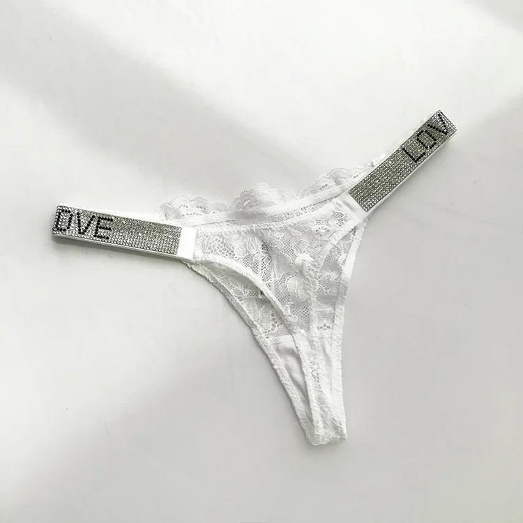 Rhinestone G string thong panties