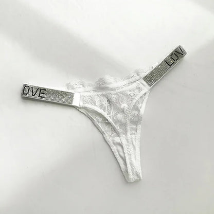 Rhinestone G string thong panties