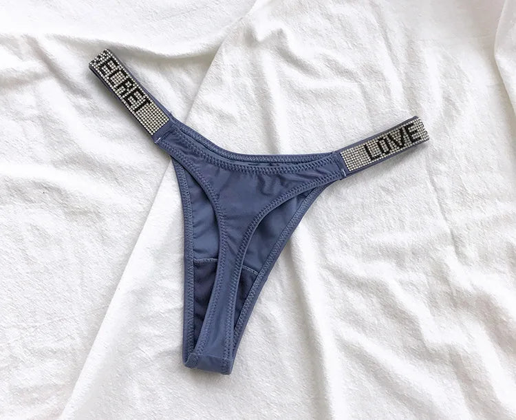 Rhinestone G string thong panties