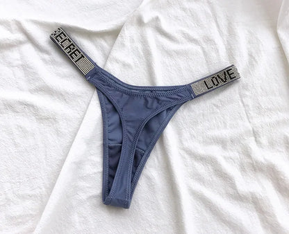 Rhinestone G string thong panties