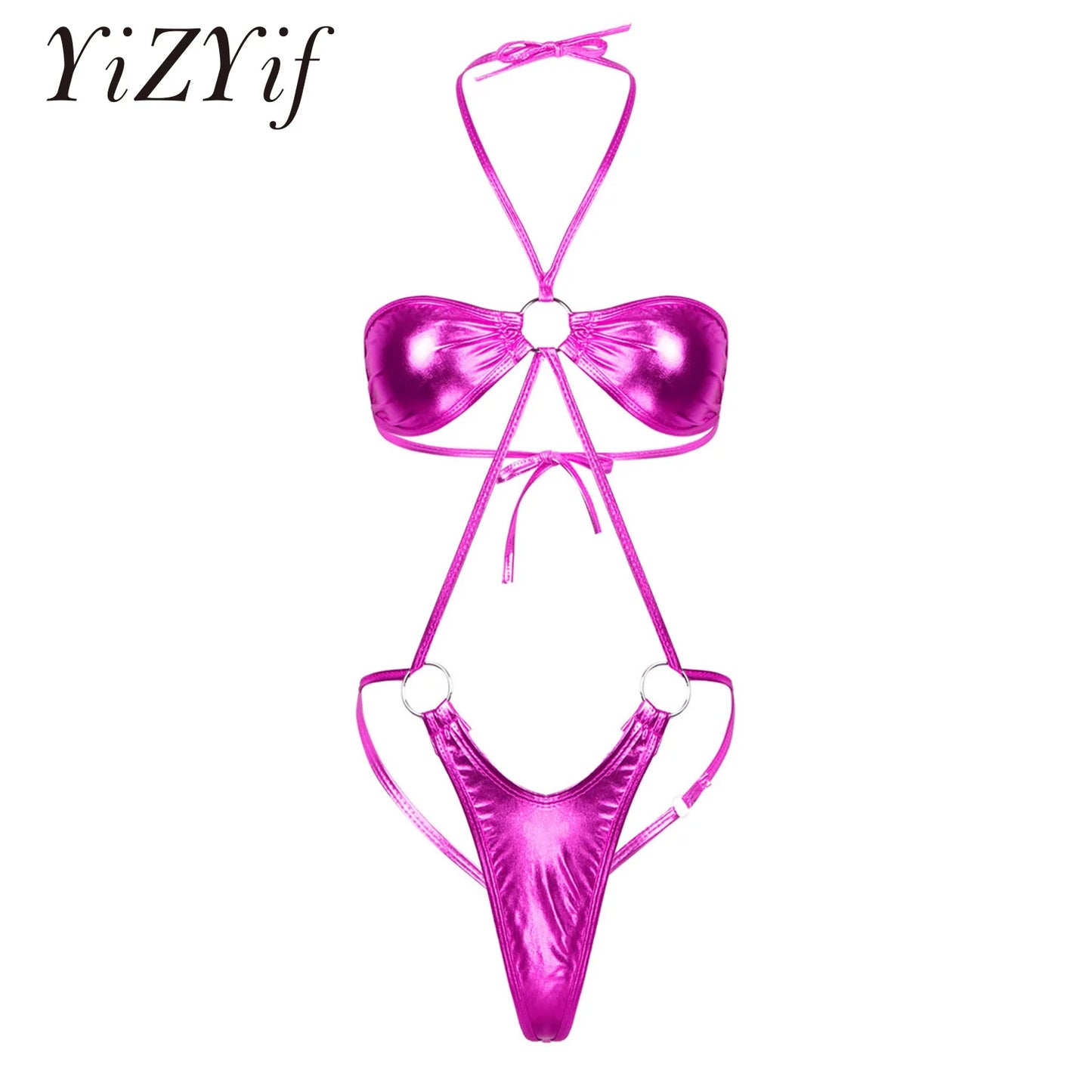 1 piece Metallic Trikini