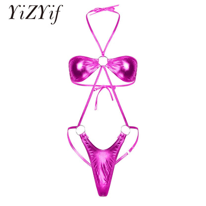 1 piece Metallic Trikini