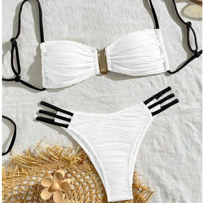 Ruched 2 piece bikini set