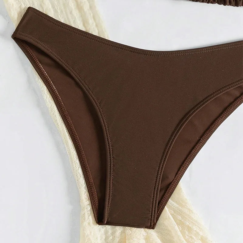 Sexy Four-piece Swimsuit w/ Long-sleeve Cover-up Swimwear Set